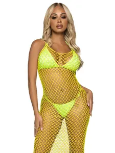 Leg Avenue Pet Lingerie Glam Backless Maxi Dress for Dogs & Cats - Lemon, 1 Size Fits Most, Sexy Woven Style, Beach Bikini-Inspired, Twist Fabric