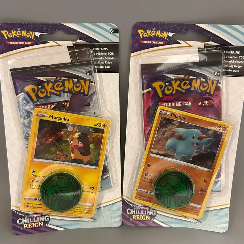 Pokemon 2021 Chilling Reign Blister Booster Pack Phanpy and Morpeko Foil