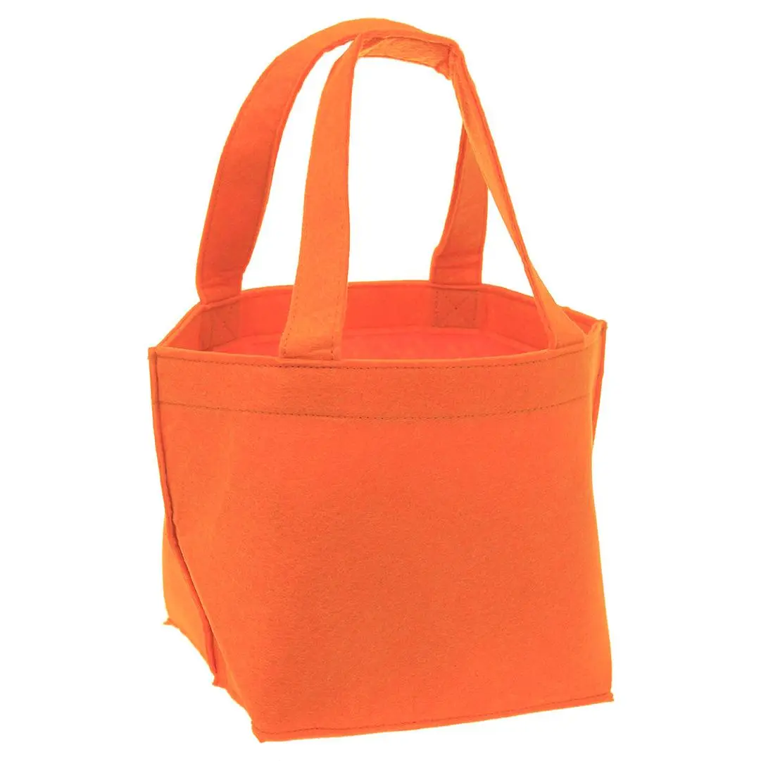 Orange Felt Easter Bucket Personalized Bunny Egg Hunt Basket #M959VL-ORG