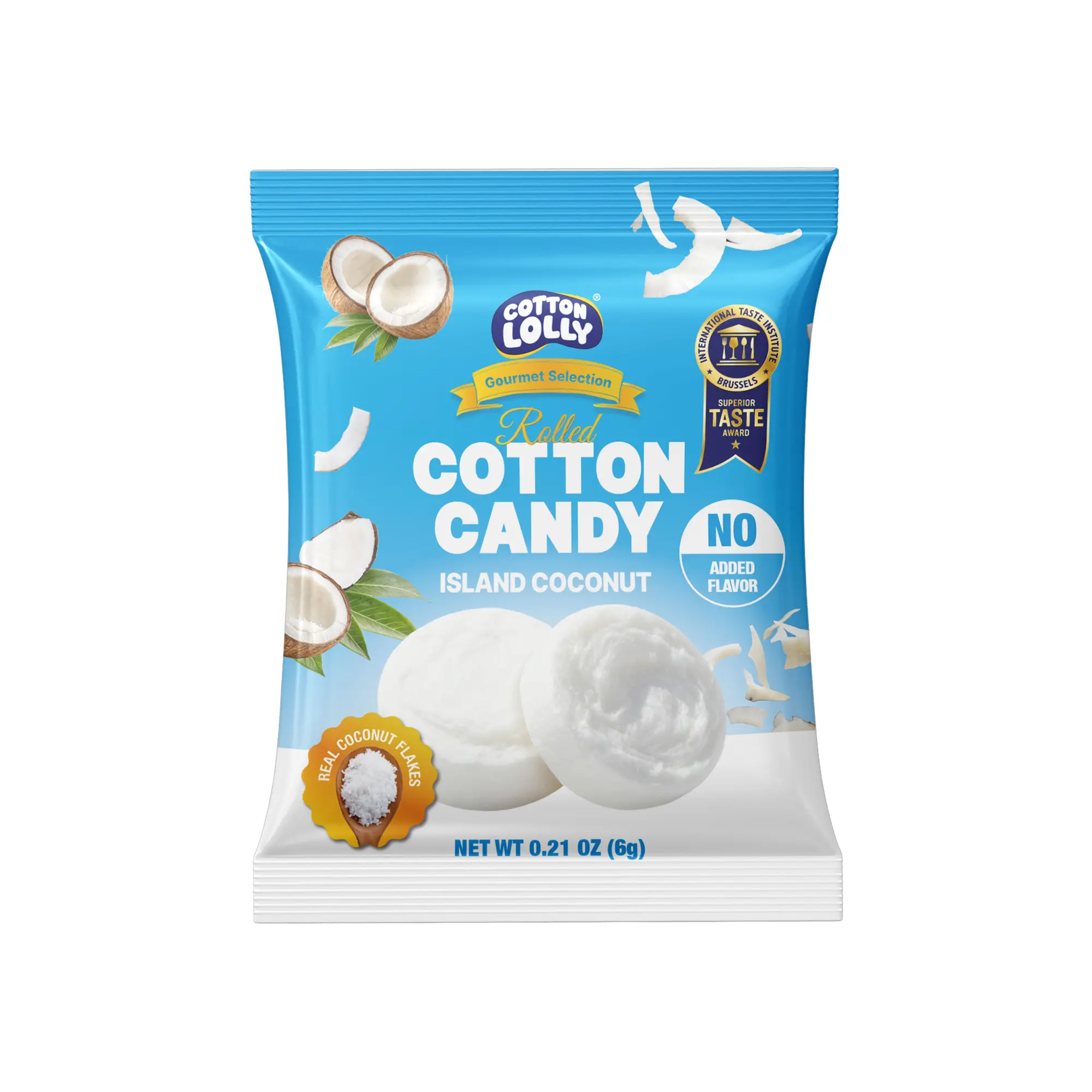 Cotton Lolly Gourmet Selection Island Coconut Cotton Candy 0.21oz 10 packs