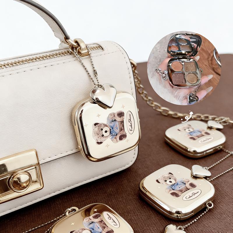 4-Color Shifting Eyeshadow & Blush Palette - Buildable Shimmer Highlighter with Blue, Purple, Red & Gold - Perfect for Winter Galas, Valentine’s Dates & Gift Giving！