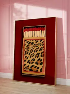 Artistic Retro Leopard Print Paper Wall Art Poster - Unframed Printable Multi-Size Home Decor, Dorm Room Decoration, Shipped in a Shipping Tube