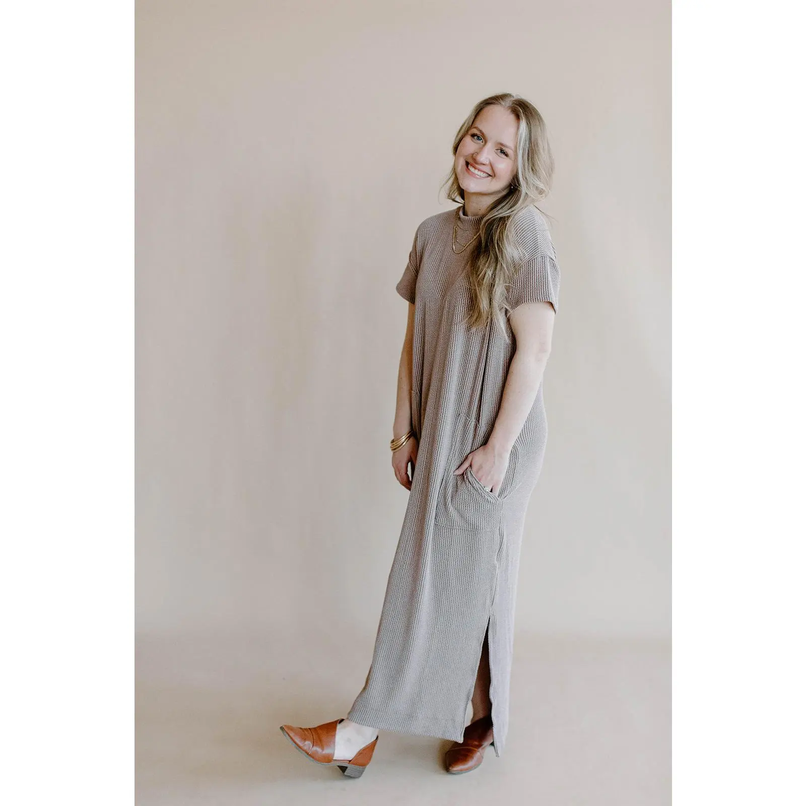Miley Everyday Slit Maxi Tee Dress