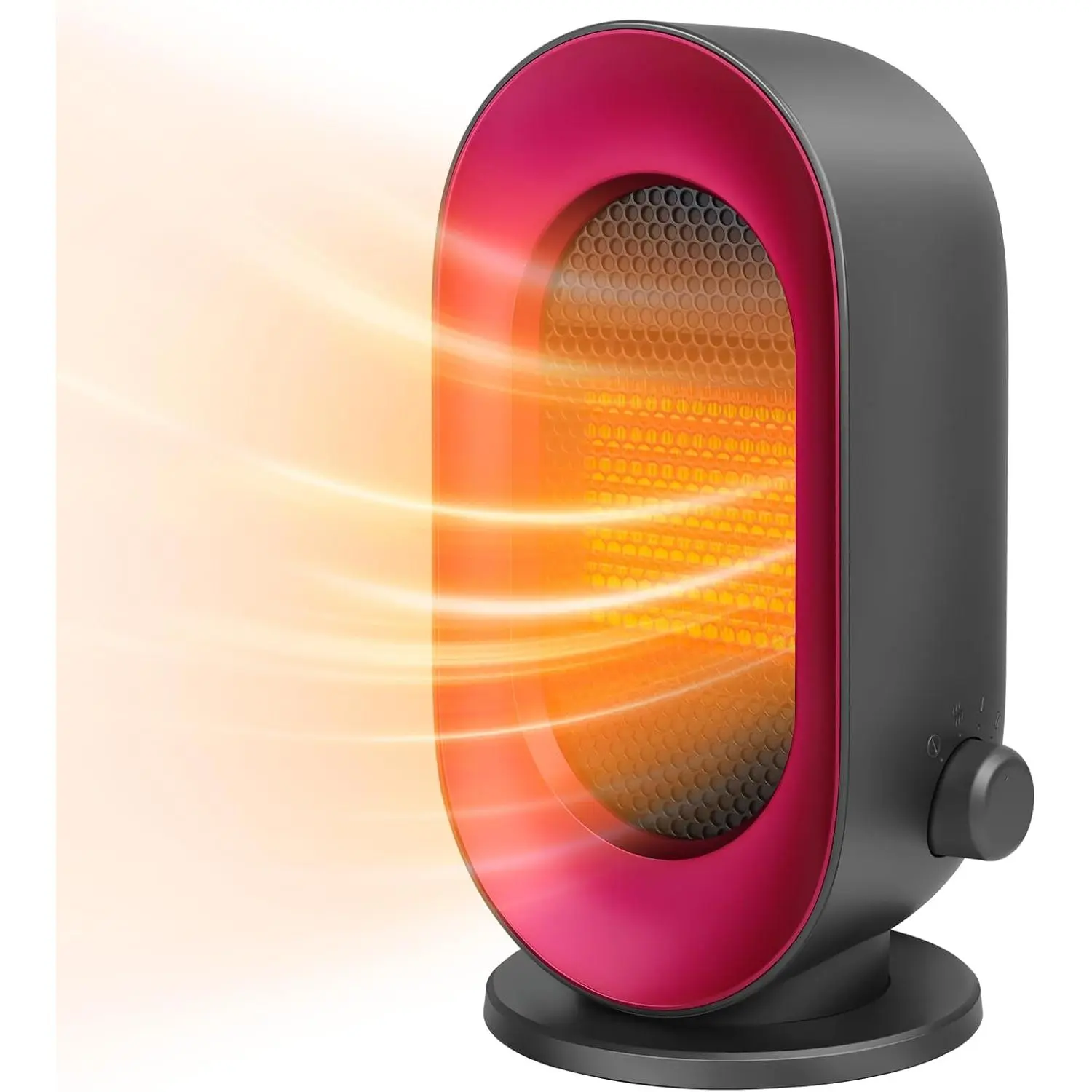 10-Inches Tall Energy-Efficient Ceramic Space Heater - Small 5.6*4in Desk Heater with 3 Adjustable Modes, Safety Shut-Off, Fast Heating, Silent Operation for Office/Home