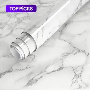 Marble Pattern Self-adhesive Sticker, 1 Roll Waterproof Decorative Paper for Countertops, Furniture and Tables, Decorative Marble Backsplash Wallpaper for Home Living Room, Kitchen and Bathroom #GLOBAL PICKS
