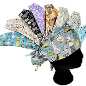Critter Companion Ponytail/Euro Style Scrub Cap - Animal and Pet Theme Surgical Hat for Medical Staff, Doctor, Nurse, Vet, Veterinarian