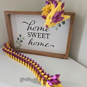 3D Articulating Wolf Dragon Adult Figurine or Pup Figurine Decor Print Decoration