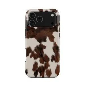 Celestial IPhone Case |   Brown Cow Print Faux Fur Cover Suitable for IPhone 17 - 11 Pro Max |   High Quality |   Teenage Girl Gift