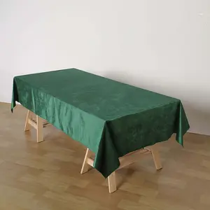 Premium Velvet Rectangle Tablecloth 60"x102" Hunter Emerald Green - Soft Textured Feel Reusable Table Cover