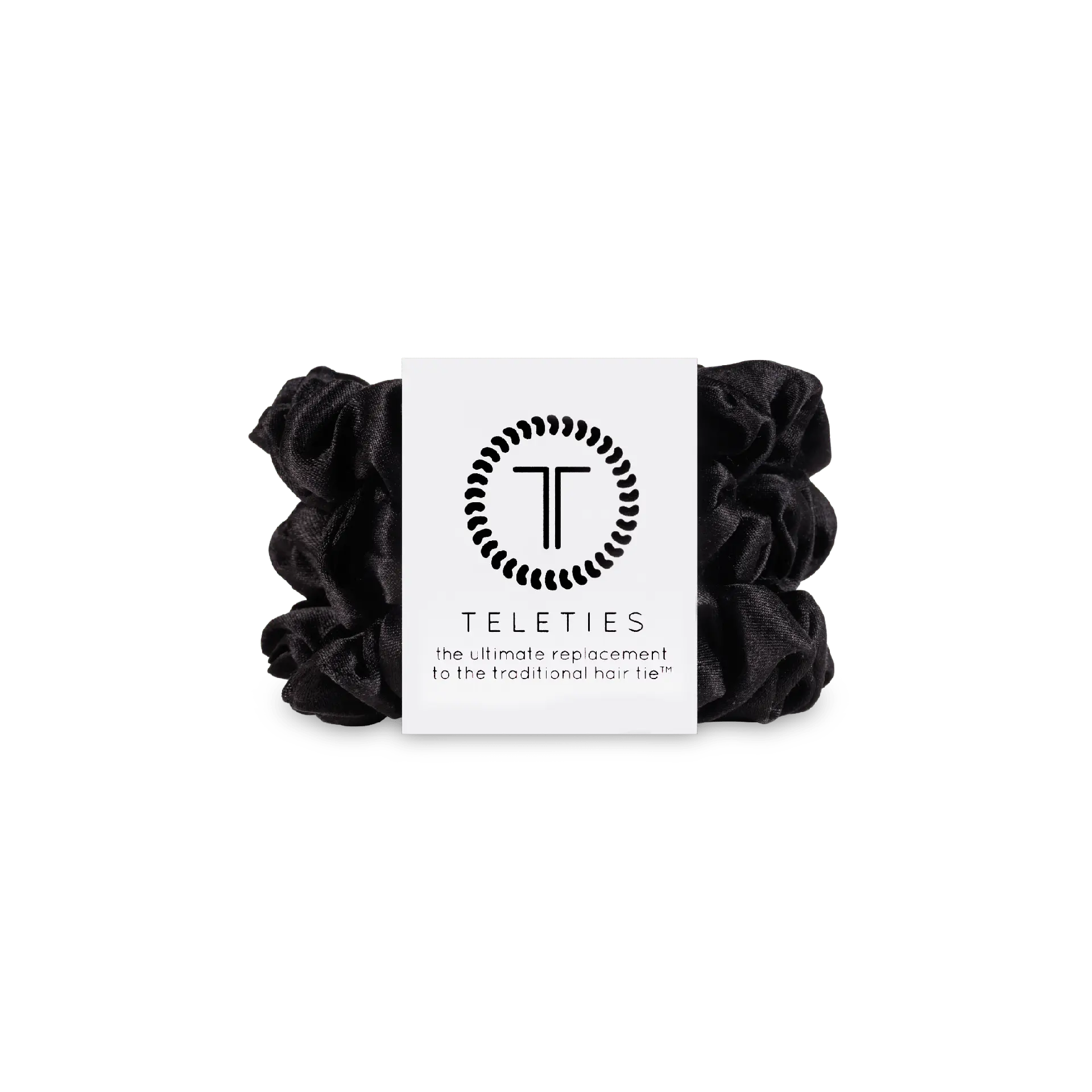 Jet Black Small Silk Scrunchies