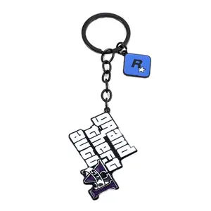 GTA 6 Keychain Gaming Keyring Handcrafted Souvenir for Gamers Gift for Video Game Enthusiasts PS4 PS5 XBOX - Perfect for Fans of Grand Theft Auto 6