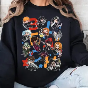 Bleach Chibi Characters Sweatshirt TShirt Hoodie, Bleach Anime Gift For Fans, Bleach Manga Merch