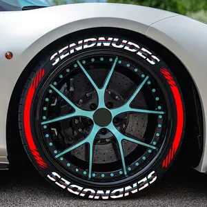 8 Sets Sendnudes Tire Letter Sticker Set, Durable Car Tire Decals, Fashionable Practical Vehicle Decoration Accessories