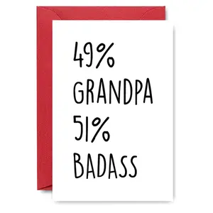 Grandpa Birthday Card, 1 Count Humorous Quote Grandpa Birthday Card, Perfect for Birthday Or Special Occasions, Great Gift for Grandpa, Quote Cards