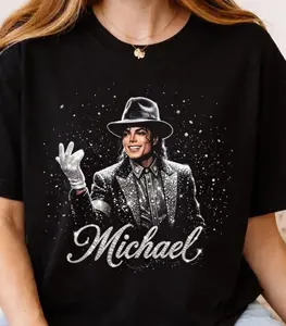 [100% Cotton][Graphic Tee] Michael Jackson King of Pop Halftone T-Shirt 0123