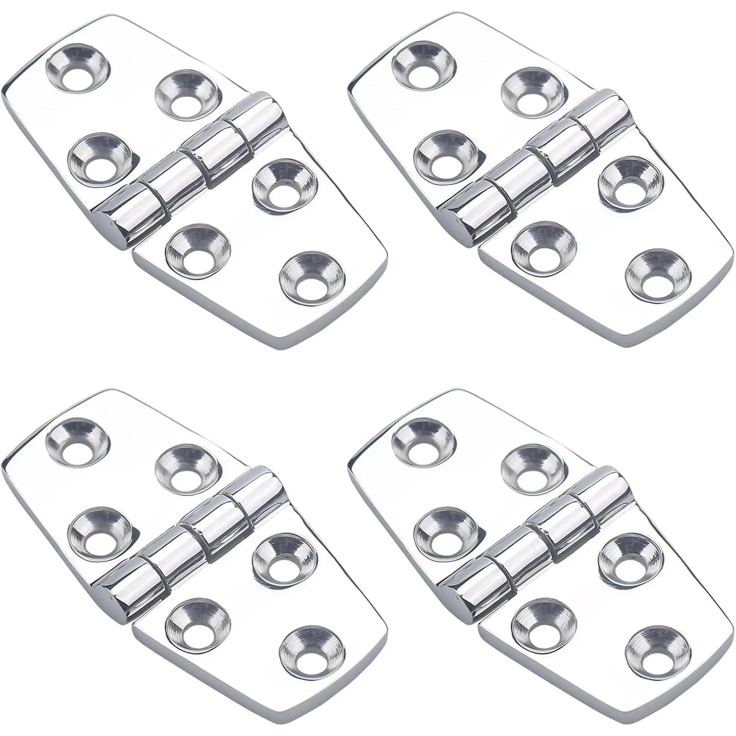 4 Pcs Heavy Duty Foldable Marine Grade Steel Boat Hinges, 3" x 1.5" - Anti-Corrosion for Yacht Cabinet Hatches, Stable Connection Mechanical Hardware