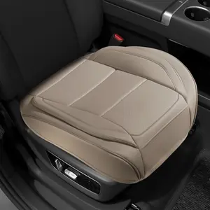 2 count  Seat Cover Front PU Leather Seat Covers Universal Bottom Seat Covers for  ,Sedan,,SUV,21.26 inches in Length and 21.26 inches in Width (Beige-Front Bottom 2 count)