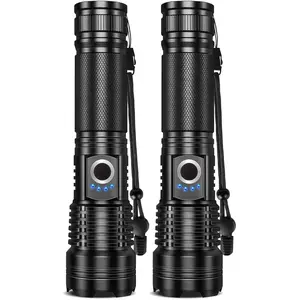 Rechargeable LED 90,000 High Lumens Flashlights,2 Pack Super Bright Flash Light with Cob,3 Modes Waterproof Powerful Flashlight for Home,Camping