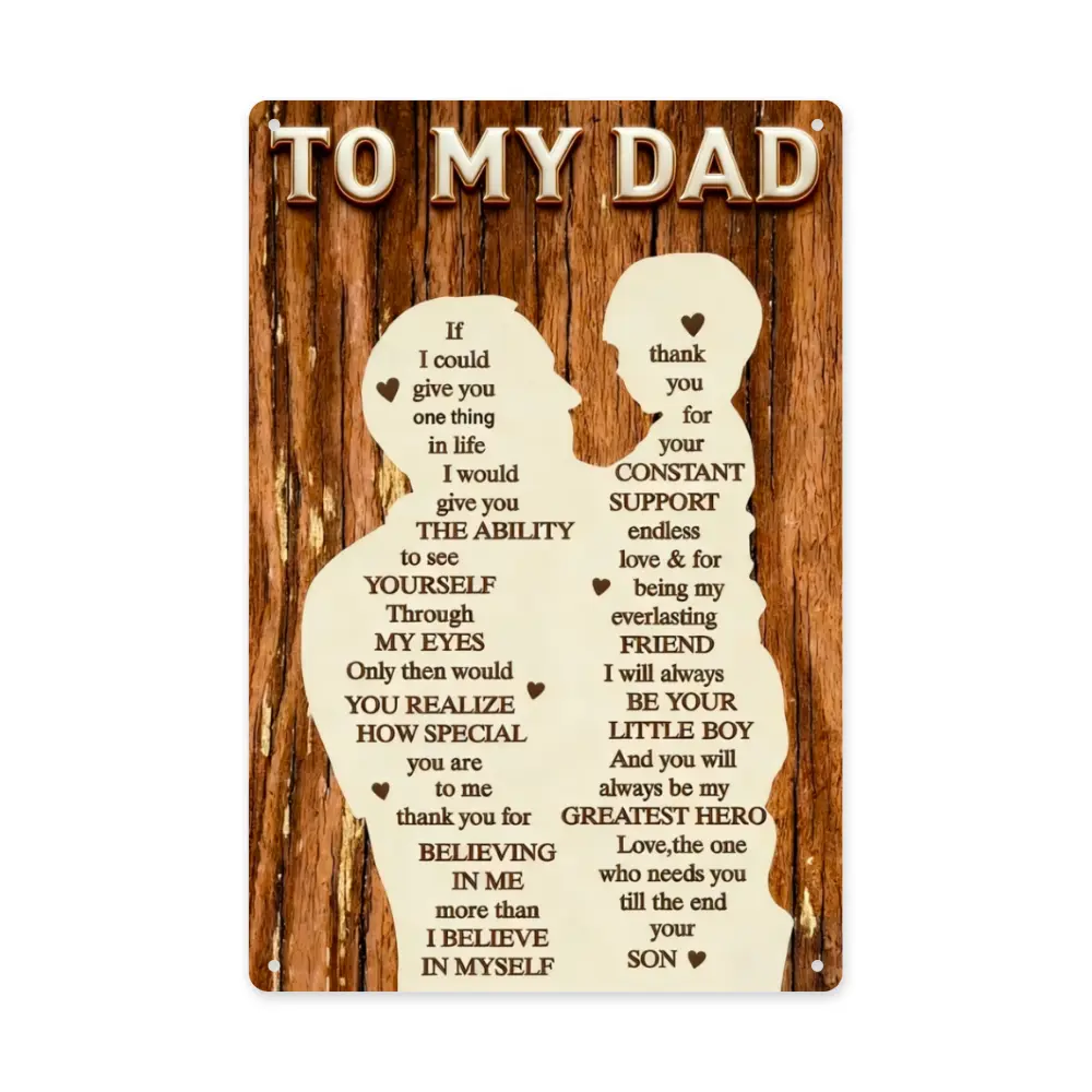 12x8 in Customizable Metal Tin Plaque - Custom Name Sign, Decorative Wall Sign, Indoor Decor, Personalized Father's Day Gifts for Dad, Husband
