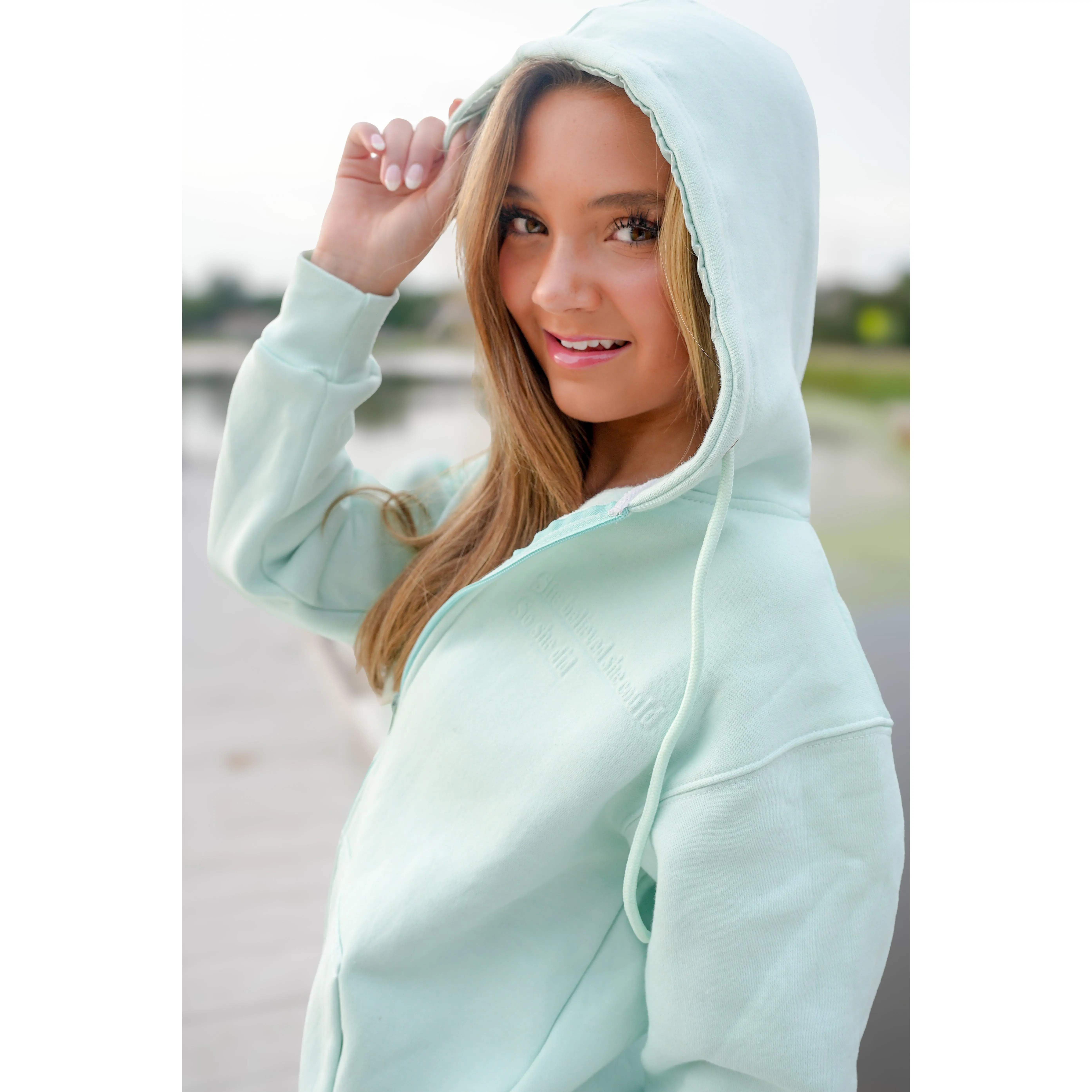 Women's Casual Embossed Hoodie - Irish Dance Gift, Zipper Design, Matching Tops & Sweatshirts for She Believed She Could Themed Gifting
