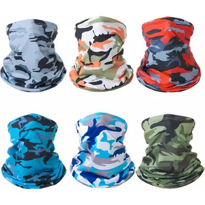 6 Pack Cooling Neck Gaiter Face Covers UV Protection Breathable Masks Neck Scarf Gator for Men and Women