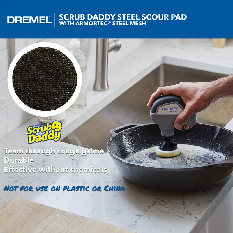 Dremel Versa Cordless Electric Spin Scrubber with Scrub Daddy Cleaning Sponge Pads