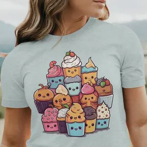Muffinlicious, Muffin Shirt, Muffin Lover Gift, Cotton Fabric Fit Shortsleeve Top Womenswear Collars Jersey Knit Light