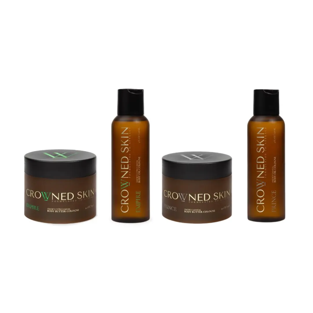 Crowned Skin Prince & Empire Body Butter & Oil Set - 2 Butters and 2 Oils