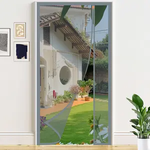 1 pc Latest Designs Magnetic Screen Door ,Long Magnetic Stripe-Magnetically Powerful,Heavy Duty Mesh,Hands-Free, Effective Protection Against Mosquitoes and Insects,Easy Installation,Pet Friendly