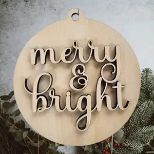 Merry & Bright 3D Ornament Blank (BC025)