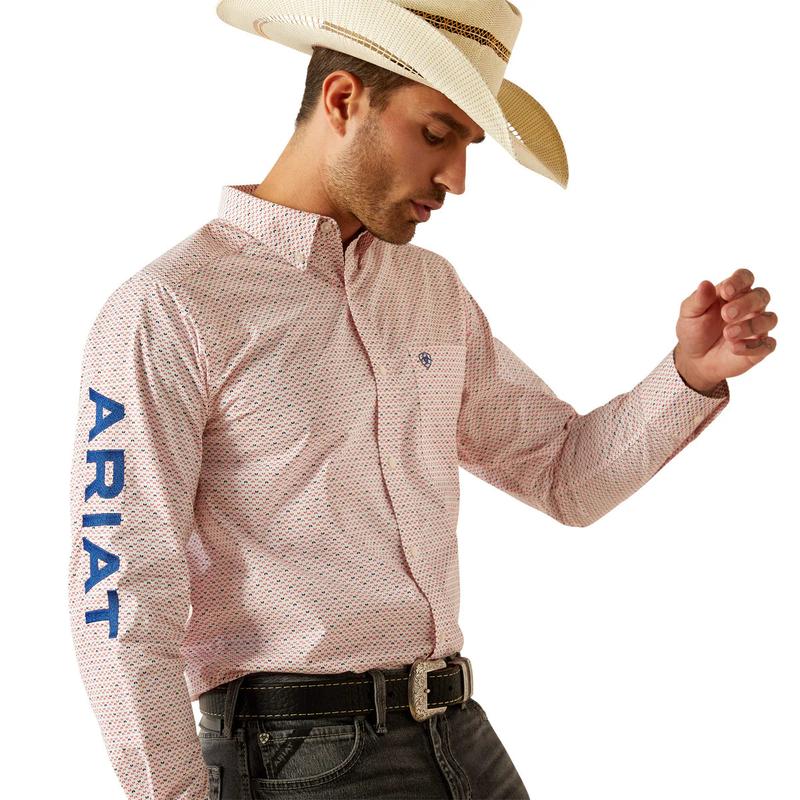 Ariat Mens Team Primo Fitted Shirt - Red/Blue