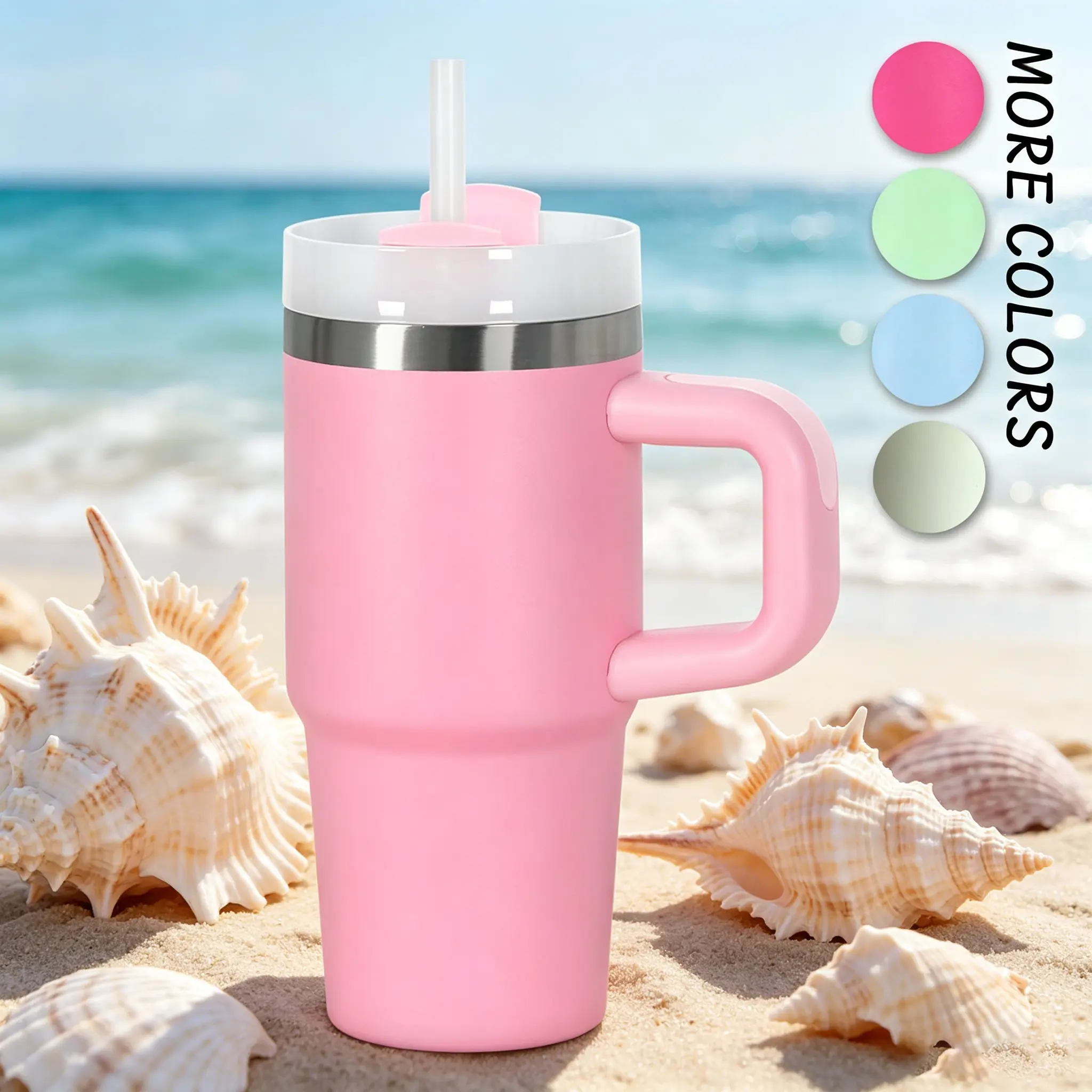 14 Oz Tumbler with Handle and Straw , Stainless Steel Vacuum Insulated Tumbler Keep Cold Heat and Ice, Gifts for Girlfriends,Mom Cups