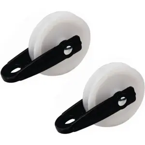2 PCS Nylon Clothesline Pulley,2-1/2-inch Diameter Nylon Pulley,Outdoor Puller Rope Wire Rope Pulley,Clothes Puller Line Pulley Kit