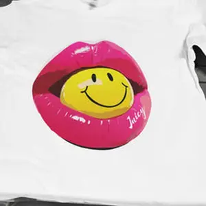 Smiles Graffiti Print T-Shirt, Casual Streetwear T-Shirts, Y2K Shirt