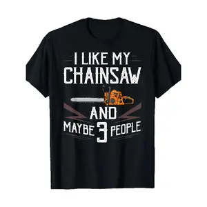 Chainsaw Logger Chain Saw Lumberjack T-Shirt |   100%,, Hot-selling, Trendy and Fashionable, Universal for Men and Women, Retro, Soft, Breathable, Casual, Crew Neck, Regular Fit, Machine Washable, All-season, Drawing Pattern