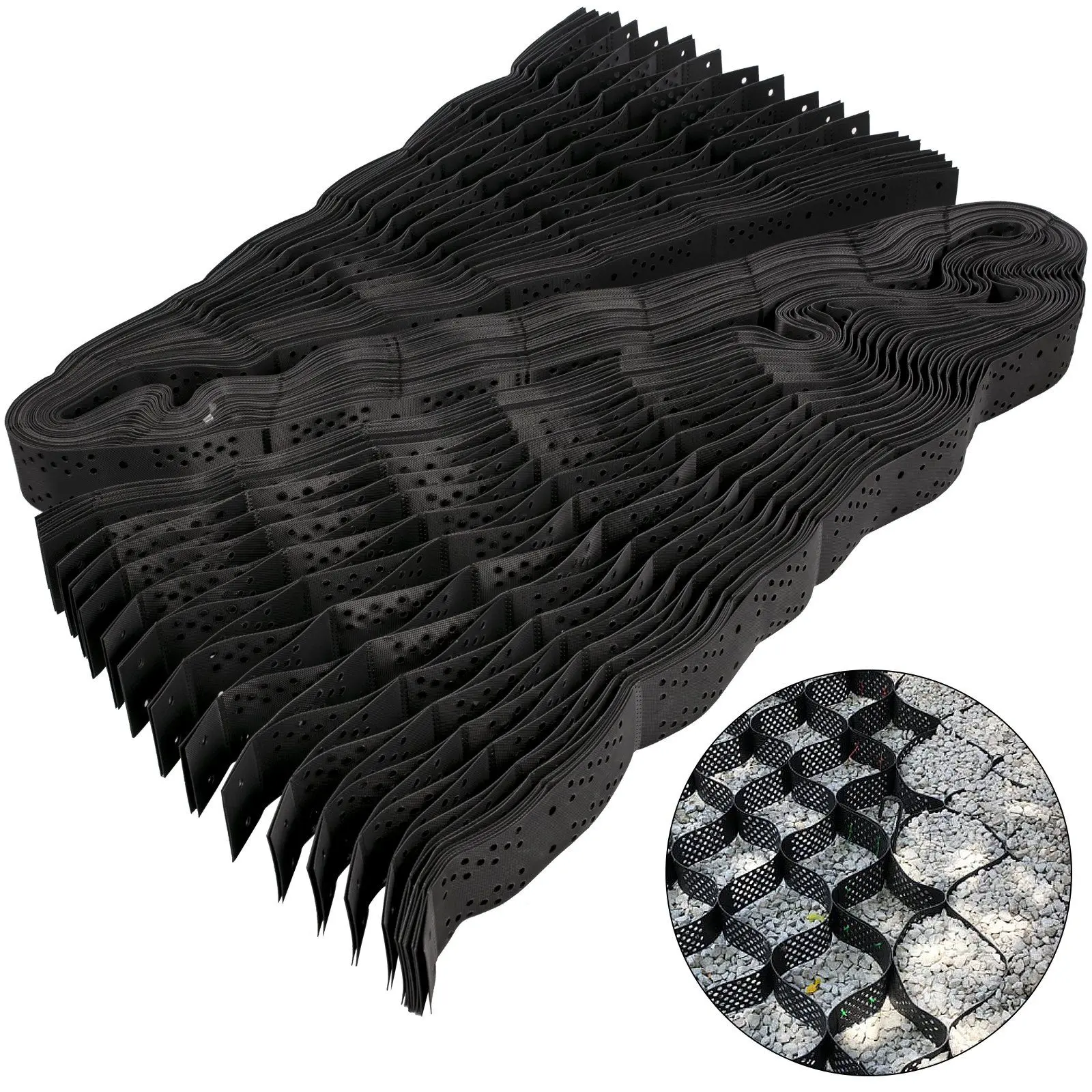 Spring new arrivals Geo Grid Ground Grid 9x17 ft, Geo Cell Grid 4 Inch Thick, Gravel Grid HDPE Material, Ground Stabilization Grid 1885 LBS Per Sq, Tensile Strength Gravel Ground Grid for Slope Driveways, Garden