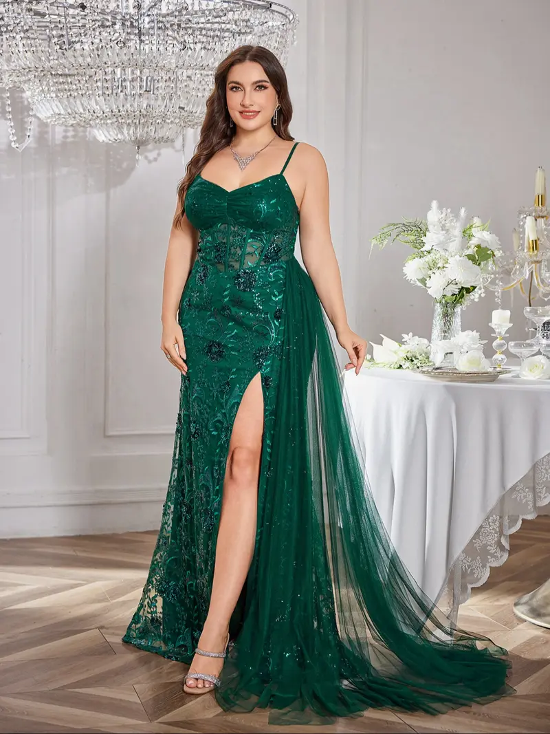 plus size emerald green dress prom - TikTok Shop