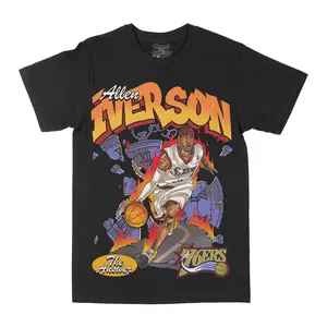 Allen Iverson The Answer Graphic Tee, Y2K Rap Streetwear T-Shirt, Unisex Crew Neck, Vintage Hip-Hop Graphic, Sports Style, Casual Cotton Fit