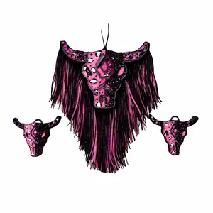 Glitter Aztec Bull with Matching Mini Vent Clips