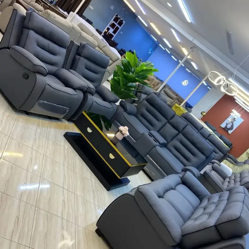 Luxury 3-Seater Reclining Sofa Set with Center Console