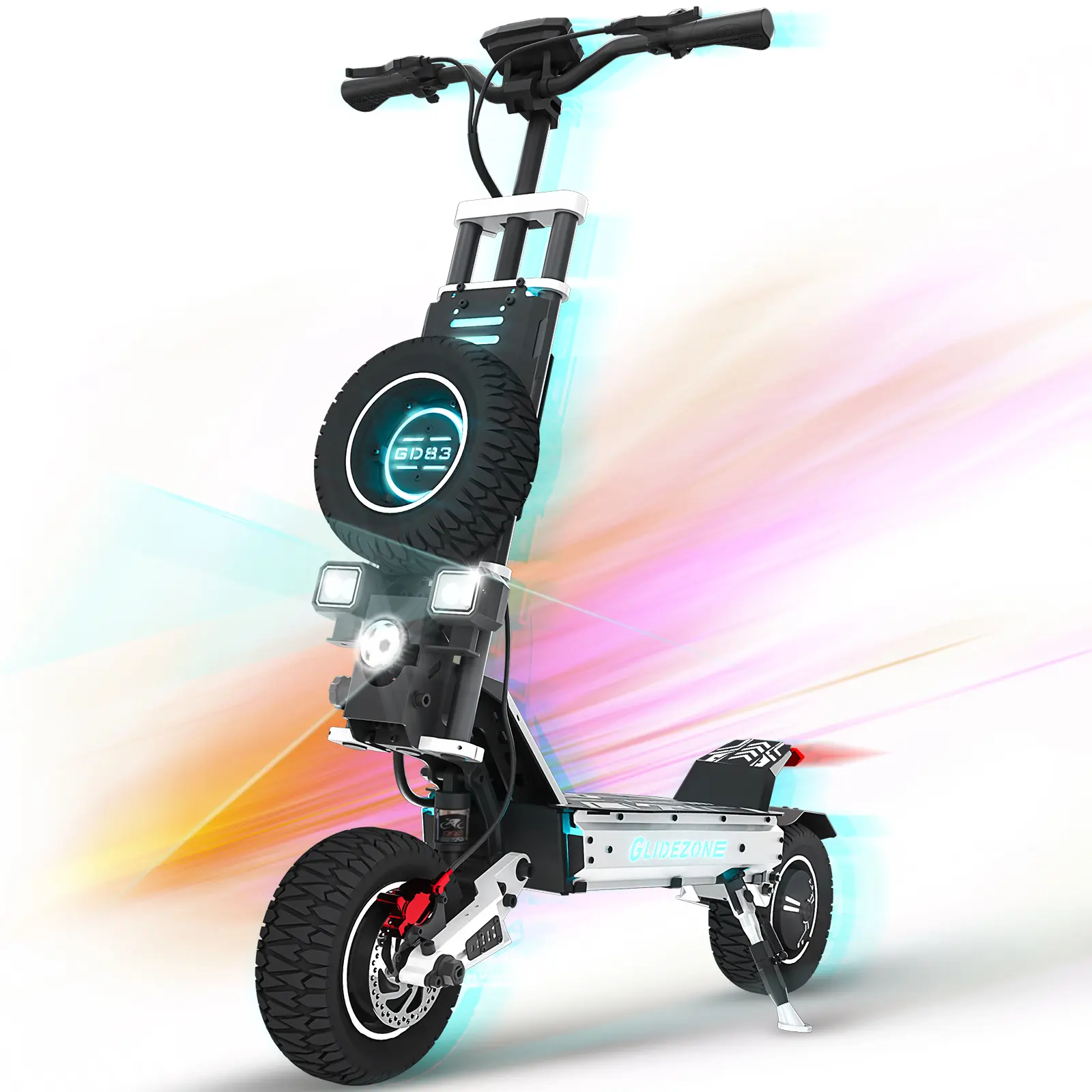 Yes GD83 Off-Road Electric Scooter for Adults, Multifunctional Foldable Commuter with 3600W Dual Motor, 11" Fat Tires, 47 MPH, 55 mi Range, Dual Suspension, HD Display & Ultra-Bright LED Lights, High Performance Kick Scooters, Led Wheel Kick Scooters