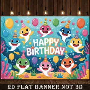 2D flat background cloth, 1 piece, Happy Birthday background cloth, birthday party theme background cloth, birthday background photo props, birthday party atmosphere decoration, party decoration supplies, Birthday Party Decorations