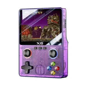Palm-sized game console in cyberpunk style, transparent game console, nostalgic, rechargeable, portable, large-screen handheld console