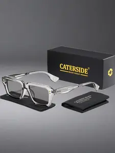 CATERSIDE One Pair With Packaging Versatile Elegant Square Metal Accents Glasses Unisex Road Trip Cycling Beach Scene Photography Prop Decoration Gift