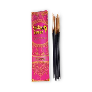 Sticky Sweet Hand Dipped Bamboo Charcoal Incense  - 20 Stick Pack - Made Strong, Packed Fresh - Can Also Be Used As Air Fresheners - Put in Car Vents for Fresh Aroma
