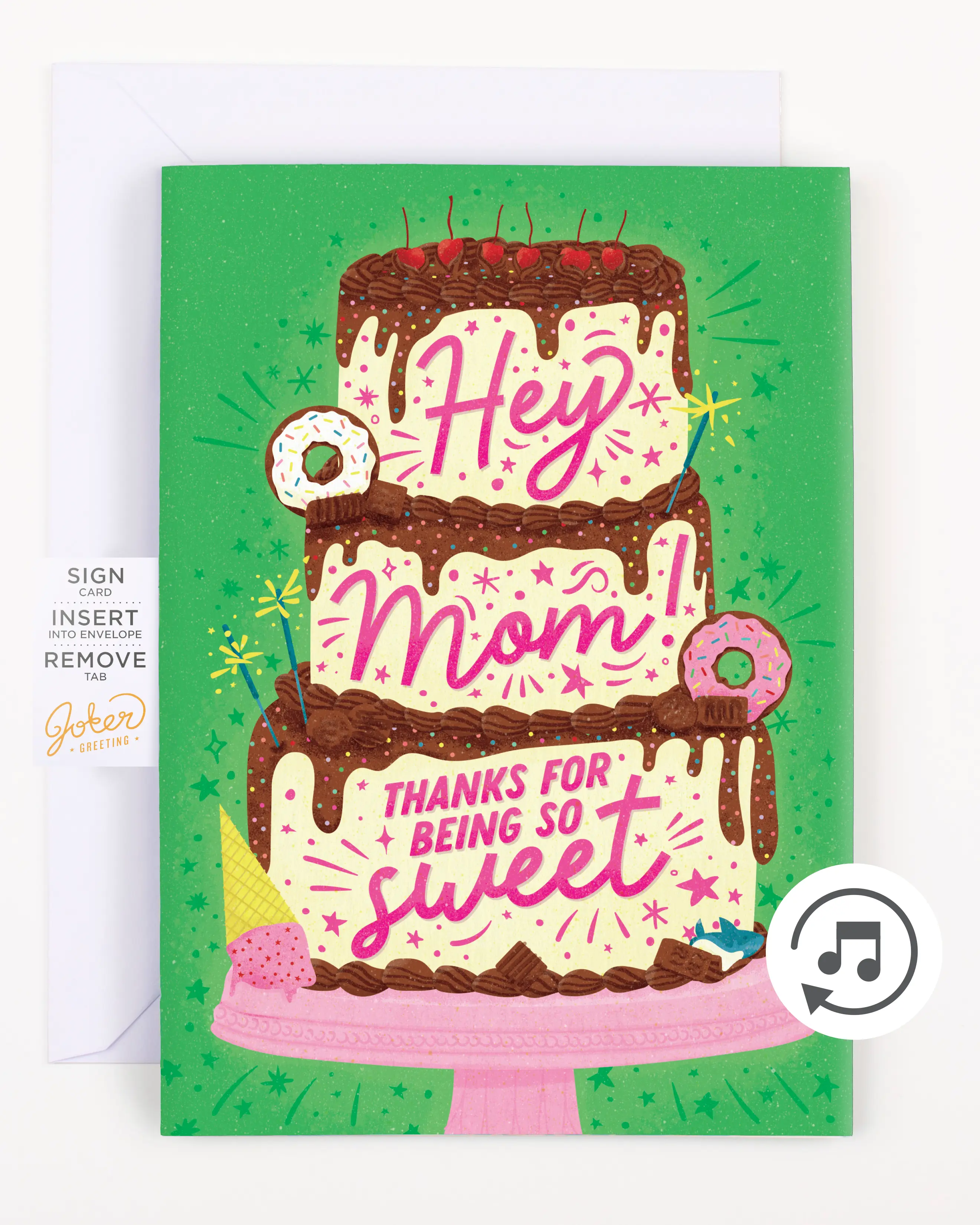 Endless Baby Shark Mother's Day Card with Glitter