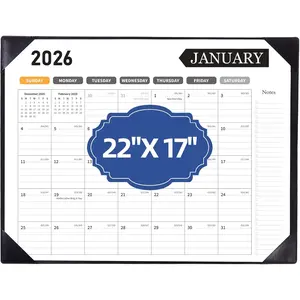 Large Desk Calendar 2026, Calendar with Desk Protecting Pad, 2026 Desk Calendar Large 22x17, Runs From January 2026 to June 2027, 18 Months, Big Desktop Calendar for Family Classroom and Office