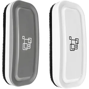 Dry Erase Eraser,  White Board Erasers - 2 Pack, Glass Whiteboard Eraser for Office and School Supplies (Gray + White)