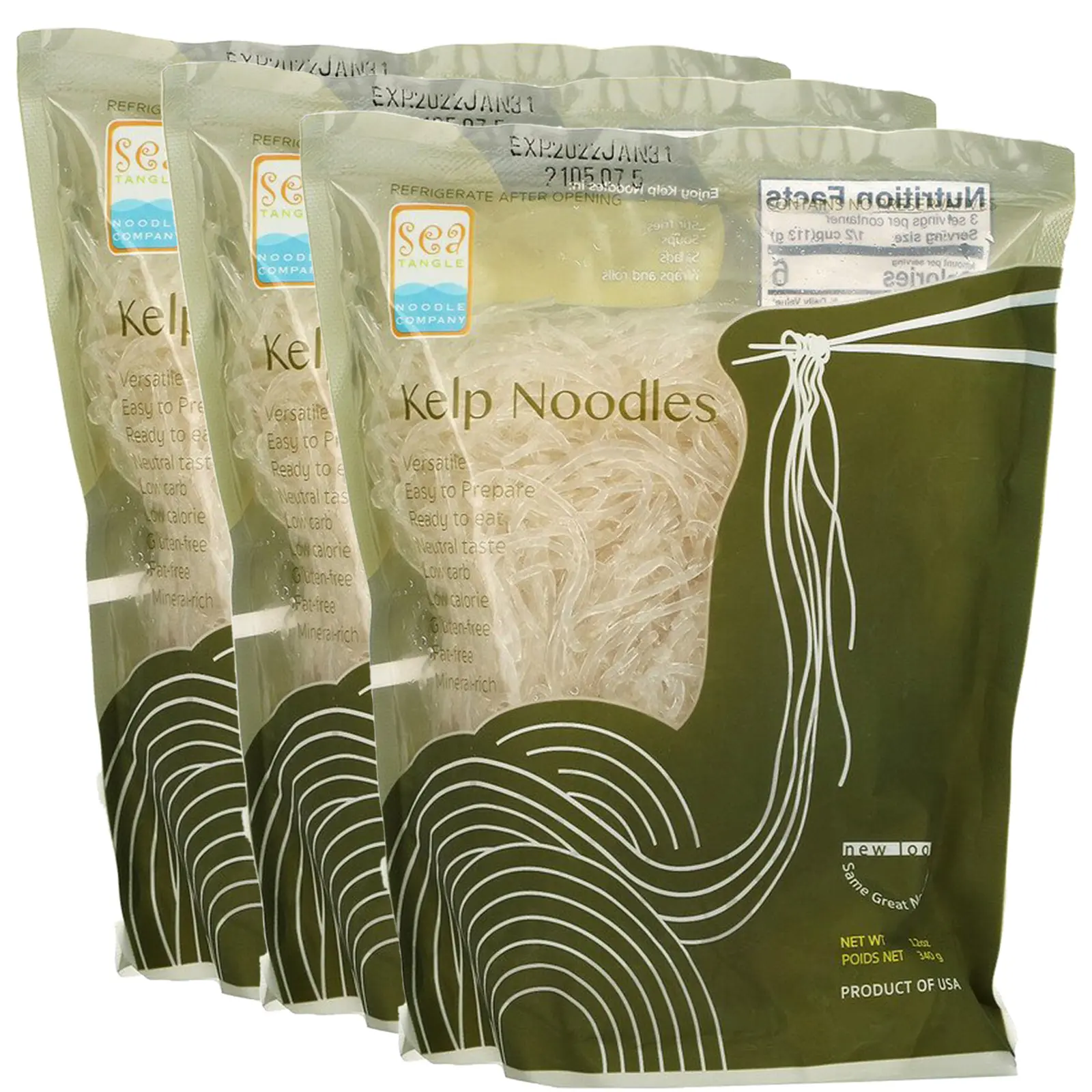 Sea Tangle Noodle Company, (3 Pack) Kelp Noodles, 12 oz (340 g) Sea Tangle Noodle Company, (3 Pack) Kelp Noodles, 12 oz (340 g)