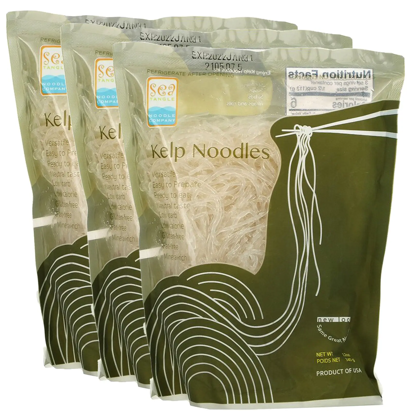 Sea Tangle Noodle Company, (3 Pack) Kelp Noodles, 12 oz (340 g)